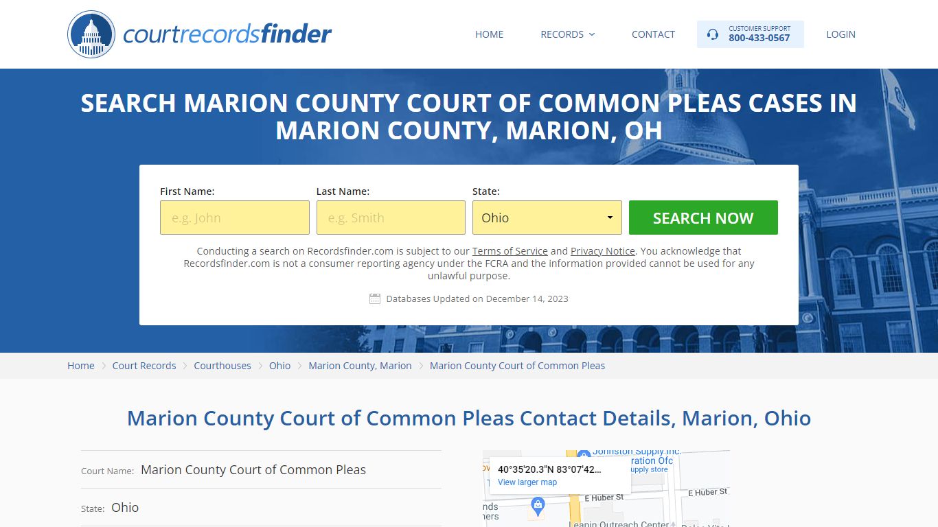 Marion County Court of Common Pleas Case Search - Marion County, OH